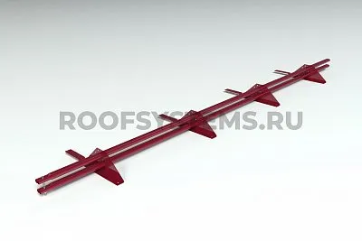 Комплект снегозадержания Prestige ZN , 3м., для композитной черепицы/сланца, (состав: 4 опоры, 2 трубы, комплект крепления), красное вино, Roofsystems 