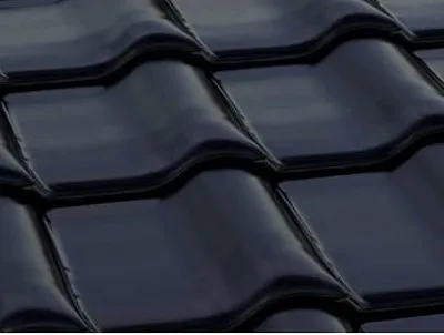 Керамическая черепица Braas Рубин 9V, Глубокий черный
