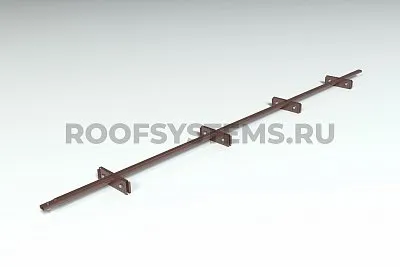 Комплект снегозадержания Prestige ZN , 3м., Single для фальцевой кровли, (состав:4 опоры, труба, комплект крепления), коричневый шоколад, Roofsystems 