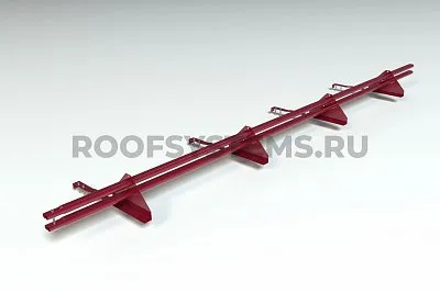 Комплект снегозадержания 3м., для натуральной черепицы, Prestige ZN, (состав :4 опоры, 2 трубы, комплект крепления), красное вино, Roofsystems 