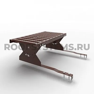 Ступенька кровельная Prestige ZN 330, для натуральной черепицы, 0,6м., Ral 8017, Коричневый Roofsystems