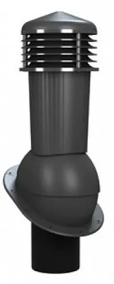 Вентиляционный выход WiroVent EVO (Braas ФП) неизолированный 125мм, Антрацит, Wirplast