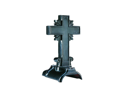 Декоративный элемент на кровлю Крест классический, черный, глазурь, Purr-Keramik, изобр. 1