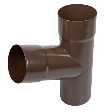 Тройник трубы, сталь, d-100 мм, коричневый RAL 8017, Aquasystem, изобр. 1