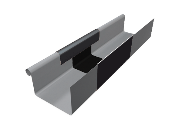 Компенсатор прямоугольного желоба 333 мм с накладкой для квадратного водостока, алюминий, Темно-серый RAL 7016, Prefa, изобр. 1