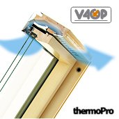 Деревянное мансардное окно, FTP-V L3, 78x140, Среднеповоротное открывание, Fakro