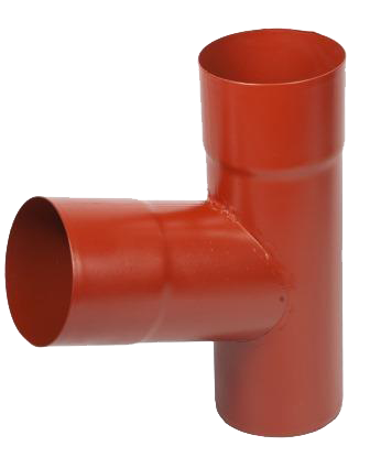 Тройник трубы, сталь, d-90 мм, красный, Aquasystem, изобр. 1