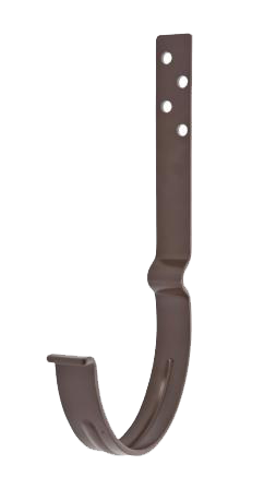 Крюк желоба длинный с комплектом крепления L-146, сталь, d-150 мм, коричневый, Aquasystem, изобр. 1