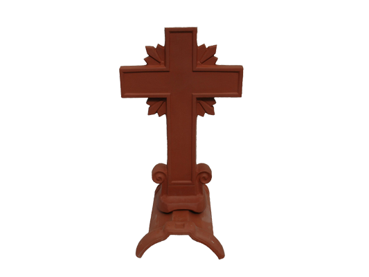 Декоративный элемент на кровлю Крест классический, натуральный красный, Purr-Keramik, изобр. 1