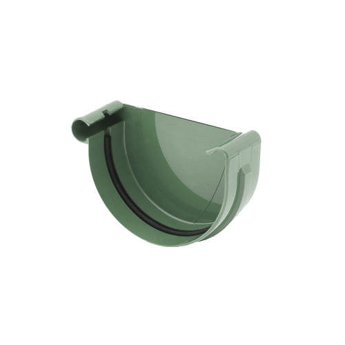 Заглушка желоба левая, пвх, d-75 мм, зеленый, BRYZA, изобр. 1