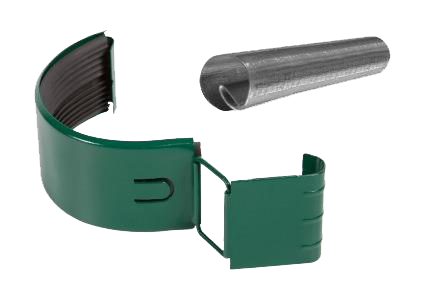 Соединитель желоба в комплекте, сталь, d-150 мм, зеленый, Aquasystem, изобр. 1