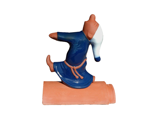 Декоративный элемент на кровлю Лунатик, синий, глазурь, Purr-Keramik, изобр. 1