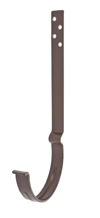 Крюк желоба удлиненный с комплектом крепления L-226, сталь, d-150 мм, коричневый, Aquasystem, изобр. 1
