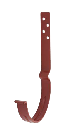 Крюк крепления желоба длинный L=140 мм, сталь, d-125 мм, красный, Aquasystem, изобр. 1