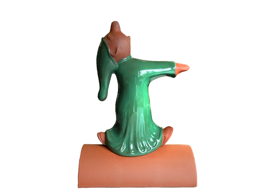 Декоративный элемент на кровлю Лунатик маленький, зеленый, глазурь, Purr-Keramik, изобр. 1
