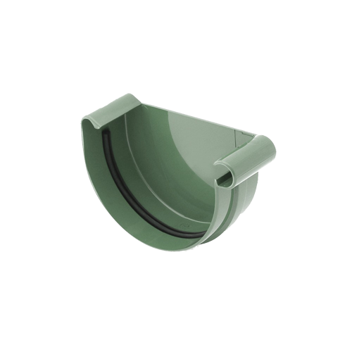 Заглушка желоба правая, пвх, d-75 мм, зеленый, BRYZA, изобр. 1