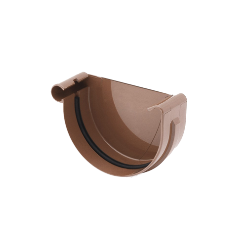 Заглушка желоба правая пвх, d-125 мм, коричневый, BRYZA, изобр. 1