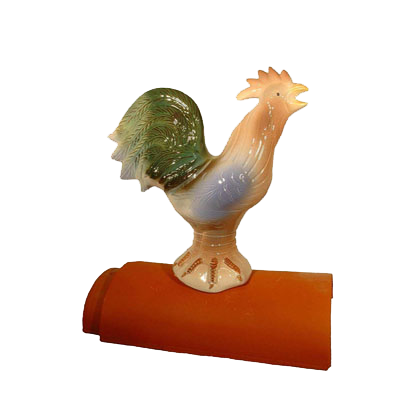 Декоративный элемент на кровлю Петух цветной, Purr-Keramik, изобр. 1