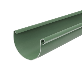Желоб водосточный, пвх, L-3 м, d-75 мм, зеленый, BRYZA, изобр. 1